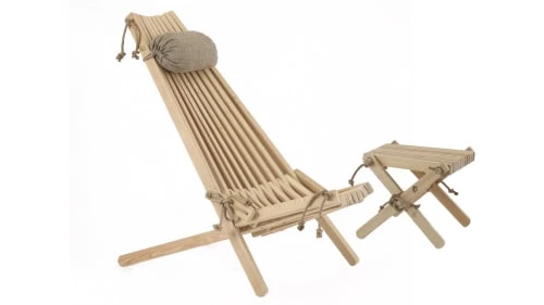 EcoFurn Bains De Soleil Et Chaises Longues 1 Chilienne Avec Coussin + 1 Repose-Pied + Montage Mélèze - Naturel 3 EcoFurn Bains De Soleil Et Chaises Longues 1 Chilienne Avec Coussin + 1 Repose-Pied + Montage Mélèze - Naturel