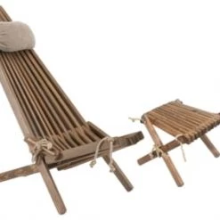 EcoFurn Bains De Soleil Et Chaises Longues 1 Chilienne Eco + Coussin + 1 Repose-Pied + Montage Pin - Turquoise