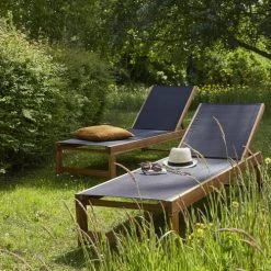 Bois Dessus Bois Dessous Bains De Soleil Et Chaises Longues 2 Bains De Soleil En Acacia FSC Et Textilène Noir -Fauteuils de jardin Soldes Boutique 2 bains de soleil en acacia fsc et textilene noir 1