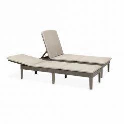 Alice's Garden Bains De Soleil Et Chaises Longues 2 Bains De Soleil En Résine Cappuccino Et Sable