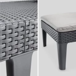 Alice's Garden Bains De Soleil Et Chaises Longues 2 Bains De Soleil En Résine Graphite Et Gris -Fauteuils de jardin Soldes Boutique 2 bains de soleil en resine graphite et gris 2