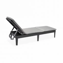 Alice's Garden Bains De Soleil Et Chaises Longues 2 Bains De Soleil En Résine Graphite Et Gris -Fauteuils de jardin Soldes Boutique 2 bains de soleil en resine graphite et gris 3