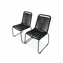 Fauteuils de jardin Soldes Boutique 39 Alice's Garden 2 Chaises De Jardin En Corde Noir