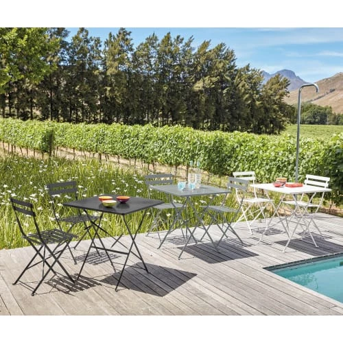 Maisons Du Monde 2 Chaises De Jardin Pliantes En Métal époxy Blanc H80 7 Maisons Du Monde 2 Chaises De Jardin Pliantes En Métal époxy Blanc H80 – Image 5