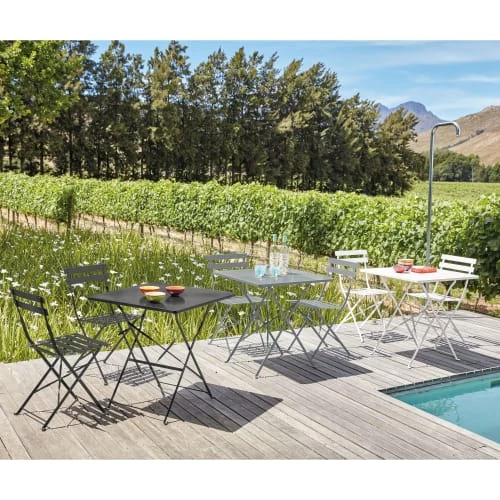 Maisons Du Monde 2 Chaises De Jardin Pliantes En Métal époxy Blanc H80 5 Maisons Du Monde 2 Chaises De Jardin Pliantes En Métal époxy Blanc H80 – Image 3