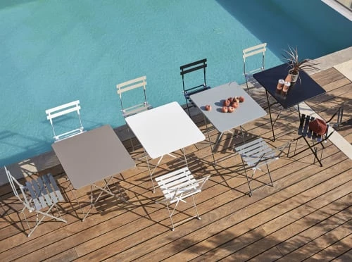Maisons Du Monde 2 Chaises De Jardin Pliantes En Métal époxy Blanc H80 4 Maisons Du Monde 2 Chaises De Jardin Pliantes En Métal époxy Blanc H80 – Image 2