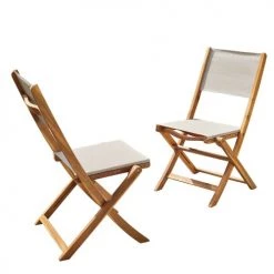 Bois Dessus Bois Dessous Chaises De Jardin 2 Chaises Pliantes En Bois D'acacia Et Textilène