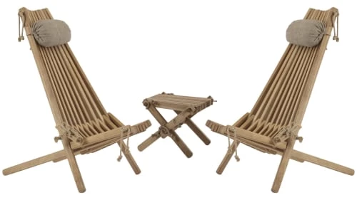 EcoFurn Bains De Soleil Et Chaises Longues 2 Chilienne Eco Avec Coussin + 1 Repose-Pied + Montage Chêne - 3 EcoFurn Bains De Soleil Et Chaises Longues 2 Chilienne Eco Avec Coussin + 1 Repose-Pied + Montage Chêne -