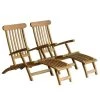 Bois Dessus Bois Dessous Bains De Soleil Et Chaises Longues 2 Steamers En Teck -Fauteuils de jardin Soldes Boutique 2 steamers en teck