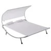 Outsunny Bains De Soleil Et Chaises Longues Bain De Soleil 2 Places Design Contemporain Crème -Fauteuils de jardin Soldes Boutique bain de soleil 2 places design contemporain creme