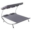 Outsunny Bains De Soleil Et Chaises Longues Bain De Soleil 2 Places Design Contemporain Gris