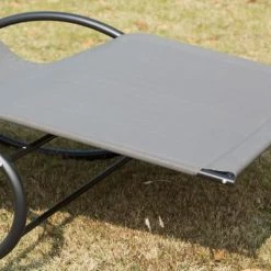 Outsunny Bains De Soleil Et Chaises Longues Bain De Soleil à Bascule 2 Places Design Contemporain Gris -Fauteuils de jardin Soldes Boutique bain de soleil a bascule 2 places design contemporain gris 5