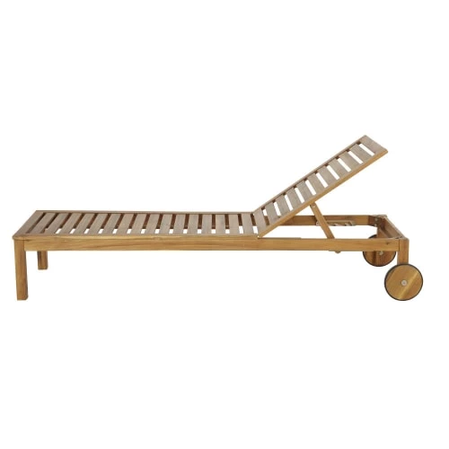 Maisons Du Monde Bains De Soleil Et Chaises Longues Bain De Soleil à Roulettes En Acacia Massif 4 Maisons Du Monde Bains De Soleil Et Chaises Longues Bain De Soleil à Roulettes En Acacia Massif – Image 2