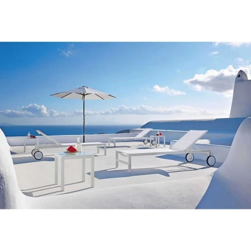 Maisons Du Monde Bains De Soleil Et Chaises Longues Bain De Soleil à Roulettes En Aluminium Blanc 7 Maisons Du Monde Bains De Soleil Et Chaises Longues Bain De Soleil à Roulettes En Aluminium Blanc – Image 5