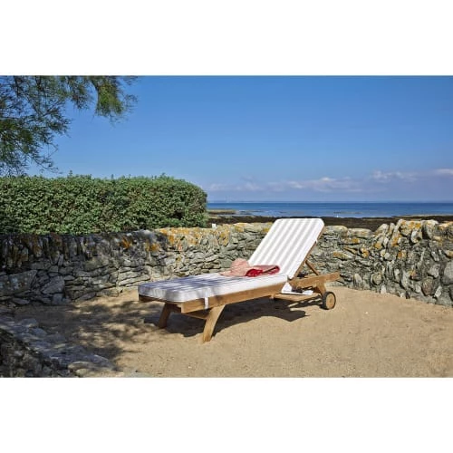 Maisons Du Monde Bains De Soleil Et Chaises Longues Bain De Soleil à Roulettes En Teck Massif 6 Maisons Du Monde Bains De Soleil Et Chaises Longues Bain De Soleil à Roulettes En Teck Massif – Image 4