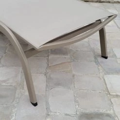 Gecko Jardin Bains De Soleil Et Chaises Longues Bain De Soleil Alu Champagne Et Textilène Taupe -Fauteuils de jardin Soldes Boutique bain de soleil alu champagne et textilene taupe 4