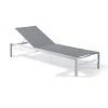 Gecko Jardin Bains De Soleil Et Chaises Longues Bain De Soleil Aluminium Blanc Textilène Gris -Fauteuils de jardin Soldes Boutique bain de soleil aluminium blanc textilene gris