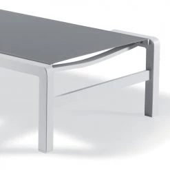 Gecko Jardin Bains De Soleil Et Chaises Longues Bain De Soleil Aluminium Blanc Textilène Gris -Fauteuils de jardin Soldes Boutique bain de soleil aluminium blanc textilene gris 4