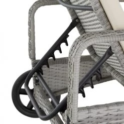 Tectake Bains De Soleil Et Chaises Longues Bain De Soleil Aluminium Cassis 6 Positions Avec Roulettes Gris Clair -Fauteuils de jardin Soldes Boutique bain de soleil aluminium cassis 6 positions avec roulettes gris clair 2