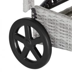 Tectake Bains De Soleil Et Chaises Longues Bain De Soleil Aluminium Cassis 6 Positions Avec Roulettes Gris Clair -Fauteuils de jardin Soldes Boutique bain de soleil aluminium cassis 6 positions avec roulettes gris clair 3