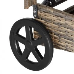 Tectake Bains De Soleil Et Chaises Longues Bain De Soleil Aluminium Cassis 6 Positions Avec Roulettes Marron -Fauteuils de jardin Soldes Boutique bain de soleil aluminium cassis 6 positions avec roulettes marron 3