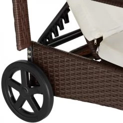 Tectake Bains De Soleil Et Chaises Longues Bain De Soleil Aluminium Cassis 6 Positions Avec Roulettes Marron -Fauteuils de jardin Soldes Boutique bain de soleil aluminium cassis 6 positions avec roulettes marron 9