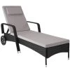 Tectake Bains De Soleil Et Chaises Longues Bain De Soleil Aluminium Cassis 6 Positions Avec Roulettes Noir -Fauteuils de jardin Soldes Boutique bain de soleil aluminium cassis 6 positions avec roulettes noir