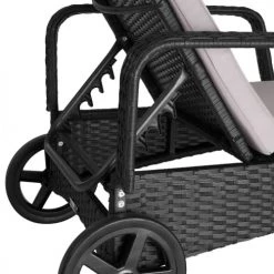 Tectake Bains De Soleil Et Chaises Longues Bain De Soleil Aluminium Cassis 6 Positions Avec Roulettes Noir -Fauteuils de jardin Soldes Boutique bain de soleil aluminium cassis 6 positions avec roulettes noir 2