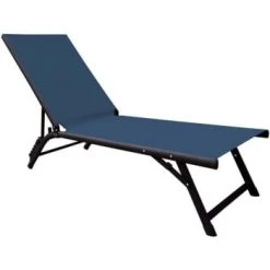 Proloisirs Bains De Soleil Et Chaises Longues Bain De Soleil Aluminium Jersey Gris -Fauteuils de jardin Soldes Boutique bain de soleil aluminium jersey graphite et bleu