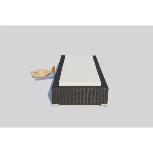 Concept Usine Bains De Soleil Et Chaises Longues Bain De Soleil Avec Matelas En Résine Tressée Noir Et Blanc 8 Concept Usine Bains De Soleil Et Chaises Longues Bain De Soleil Avec Matelas En Résine Tressée Noir Et Blanc – Image 6