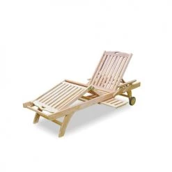 Concept Usine Bains De Soleil Et Chaises Longues Bain De Soleil Avec Roulette Et Tablette En Teck Massif