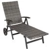 Tectake Bains De Soleil Et Chaises Longues Bain De Soleil Avec Roulettes Auckland En Aluminium Gris -Fauteuils de jardin Soldes Boutique bain de soleil avec roulettes auckland en aluminium gris