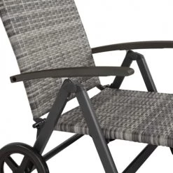 Tectake Bains De Soleil Et Chaises Longues Bain De Soleil Avec Roulettes Auckland En Aluminium Gris -Fauteuils de jardin Soldes Boutique bain de soleil avec roulettes auckland en aluminium gris 2