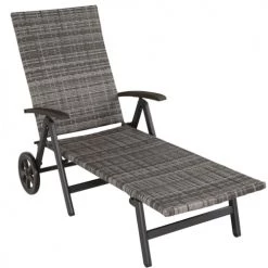 Tectake Bains De Soleil Et Chaises Longues Bain De Soleil Avec Roulettes Auckland En Aluminium Gris