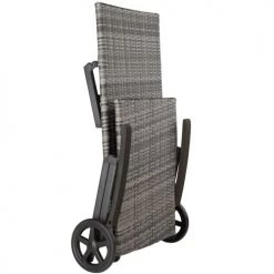 Tectake Bains De Soleil Et Chaises Longues Bain De Soleil Avec Roulettes Auckland En Aluminium Gris -Fauteuils de jardin Soldes Boutique bain de soleil avec roulettes auckland en aluminium gris 4