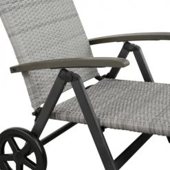 Tectake Bains De Soleil Et Chaises Longues Bain De Soleil Avec Roulettes Auckland En Aluminium Gris Clair -Fauteuils de jardin Soldes Boutique bain de soleil avec roulettes auckland en aluminium gris clair 2