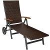 Tectake Bains De Soleil Et Chaises Longues Bain De Soleil Avec Roulettes Auckland En Aluminium Marron -Fauteuils de jardin Soldes Boutique bain de soleil avec roulettes auckland en aluminium marron