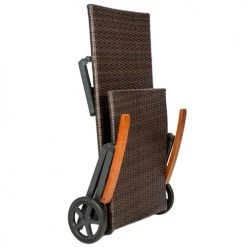 Tectake Bains De Soleil Et Chaises Longues Bain De Soleil Avec Roulettes Auckland En Aluminium Marron -Fauteuils de jardin Soldes Boutique bain de soleil avec roulettes auckland en aluminium marron 4