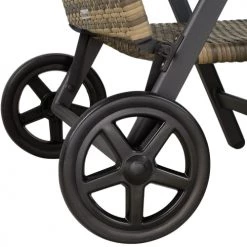 Tectake Bains De Soleil Et Chaises Longues Bain De Soleil Avec Roulettes Auckland En Aluminium Marron Naturel -Fauteuils de jardin Soldes Boutique bain de soleil avec roulettes auckland en aluminium marron naturel 3