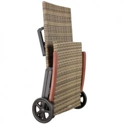 Tectake Bains De Soleil Et Chaises Longues Bain De Soleil Avec Roulettes Auckland En Aluminium Marron Naturel -Fauteuils de jardin Soldes Boutique bain de soleil avec roulettes auckland en aluminium marron naturel 4