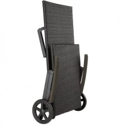 Tectake Bains De Soleil Et Chaises Longues Bain De Soleil Avec Roulettes Auckland En Aluminium Noir -Fauteuils de jardin Soldes Boutique bain de soleil avec roulettes auckland en aluminium noir 4