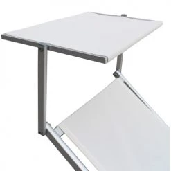 Mobili Rebecca Bains De Soleil Et Chaises Longues Bain De Soleil Avec Toit En Aluminium Et Pvc Blanc -Fauteuils de jardin Soldes Boutique bain de soleil avec toit en aluminium et pvc blanc 3