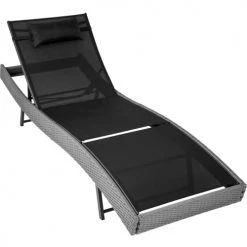 Tectake Bains De Soleil Et Chaises Longues Bain De Soleil DELPHINE 5 Positions Gris