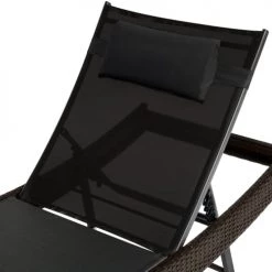 Tectake Bains De Soleil Et Chaises Longues Bain De Soleil DELPHINE 5 Positions Marron -Fauteuils de jardin Soldes Boutique bain de soleil delphine 5 positions marron 5