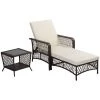 Outsunny Bains De Soleil Et Chaises Longues Bain De Soleil Design Colonial Table Basse Matelas Résine Polyester -Fauteuils de jardin Soldes Boutique bain de soleil design colonial table basse matelas resine polyester