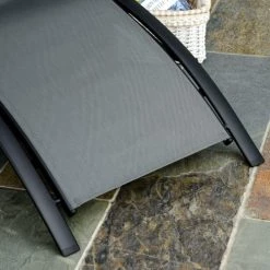 Outsunny Bains De Soleil Et Chaises Longues Bain De Soleil Design Contemporain Inclinable Alu Textilène Gris -Fauteuils de jardin Soldes Boutique bain de soleil design contemporain inclinable alu textilene gris 3