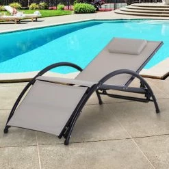 Outsunny Bains De Soleil Et Chaises Longues Bain De Soleil Design Inclinable Repose-pied Réglable Beige -Fauteuils de jardin Soldes Boutique bain de soleil design inclinable repose pied reglable beige 3