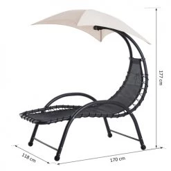 Outsunny Bains De Soleil Et Chaises Longues Bain De Soleil Design Pare-soleil Et Matelas Beige -Fauteuils de jardin Soldes Boutique bain de soleil design pare soleil et matelas beige 2