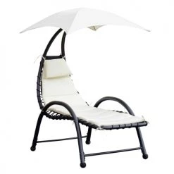 Outsunny Bains De Soleil Et Chaises Longues Bain De Soleil Design Pare-soleil Et Matelas écru