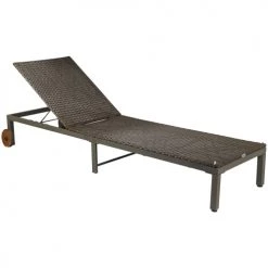 Outsunny Bains De Soleil Et Chaises Longues Bain De Soleil Dossier Inclinable Matelas Inclus Métal Résine Marron -Fauteuils de jardin Soldes Boutique bain de soleil dossier inclinable matelas inclus metal resine marron 4